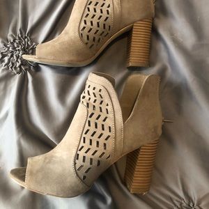 Taupe Suede Ankle Booties